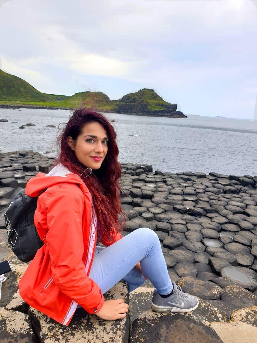Tonia visiting the Giants Causeway in Northern Ireland